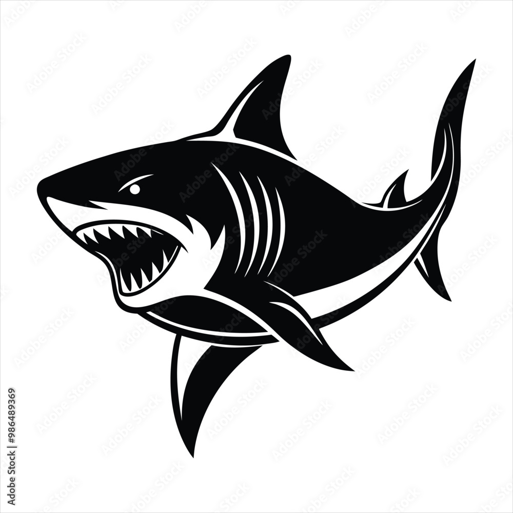 Fototapeta premium Shark silhouette vector