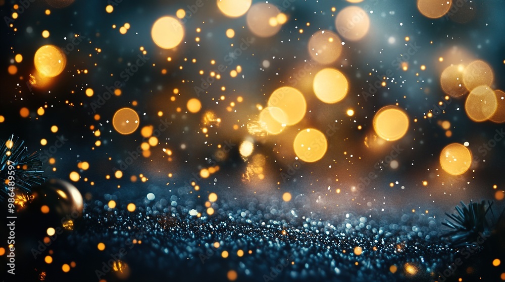 Holiday celebration background with twinkling lights and festive mood