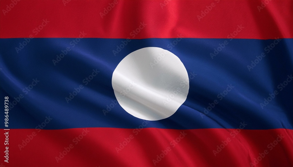 ラオスの国旗(waving national flag of Lao People's Democratic Republic.)
ラオスの国旗(waving national flag of Lao People's Democratic Republic.)