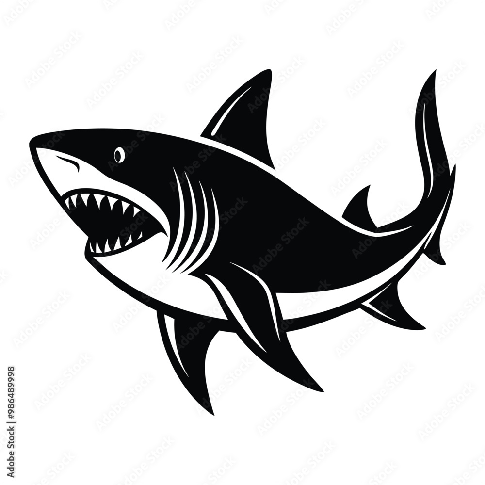 Fototapeta premium Shark silhouette vector