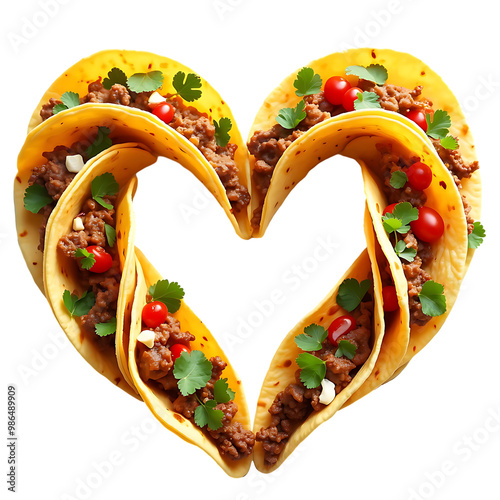 Heart-Shaped Tacos Transparent Background photo