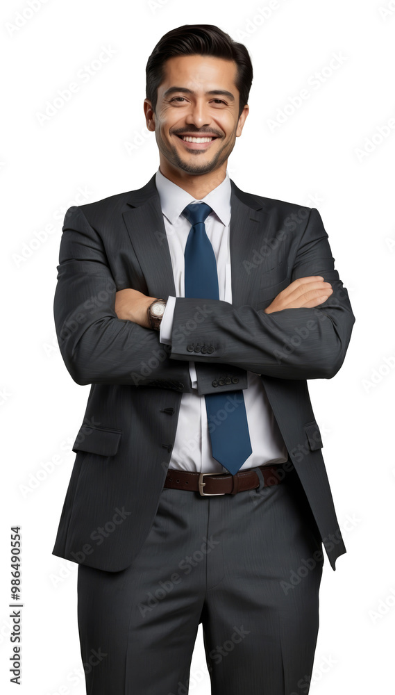 Smiling businessman in suit with arms crossed Smiling businessman in suit with arms crossed