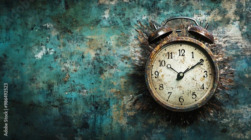 Wallpaper Mural Abstract clock melting over a surface, symbolizing the fluidity of time, copy space Torontodigital.ca