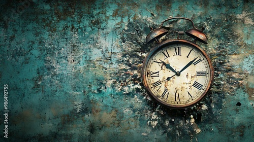 Wallpaper Mural Abstract clock melting over a surface, symbolizing the fluidity of time, copy space Torontodigital.ca