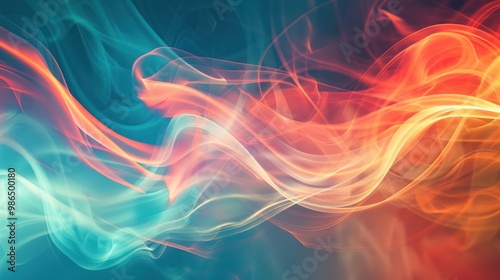 Abstract Smoke Waves in Vibrant Colors