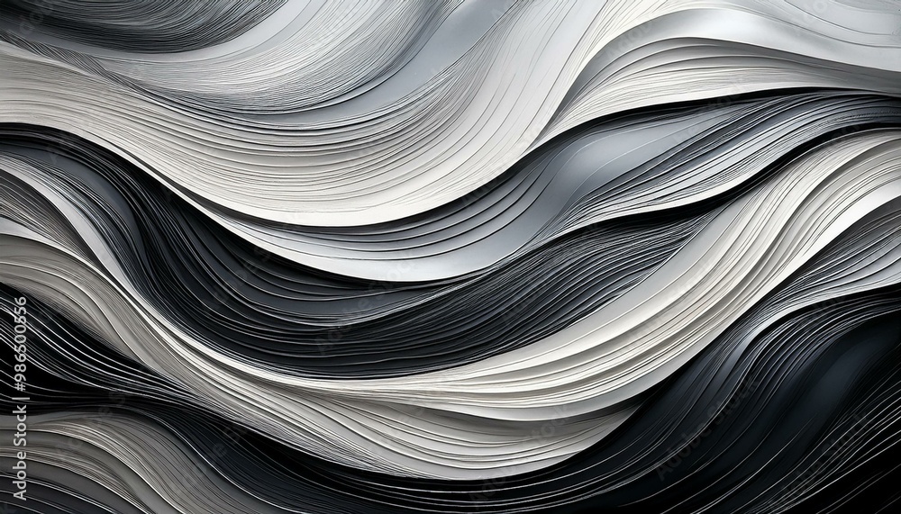 Abstract wavy lines of light and dark gray with a subtle, glittery texture. Abstract wavy lines of light and dark gray with a subtle, glittery texture.