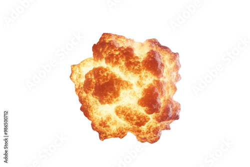 Fiery Fury: PNG colossal explosion ignites isolated on transparent background. photo