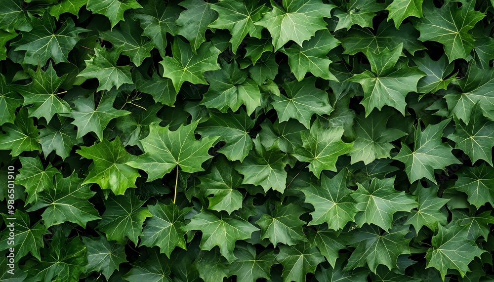 Lush Green Maple Leaves Intertwined Lush Green Maple Leaves Intertwined
