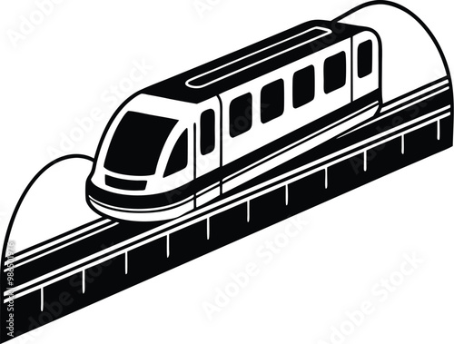 train on white background