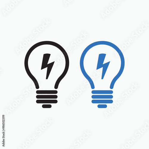 Lamp icon set. Light bulb icon vector. 