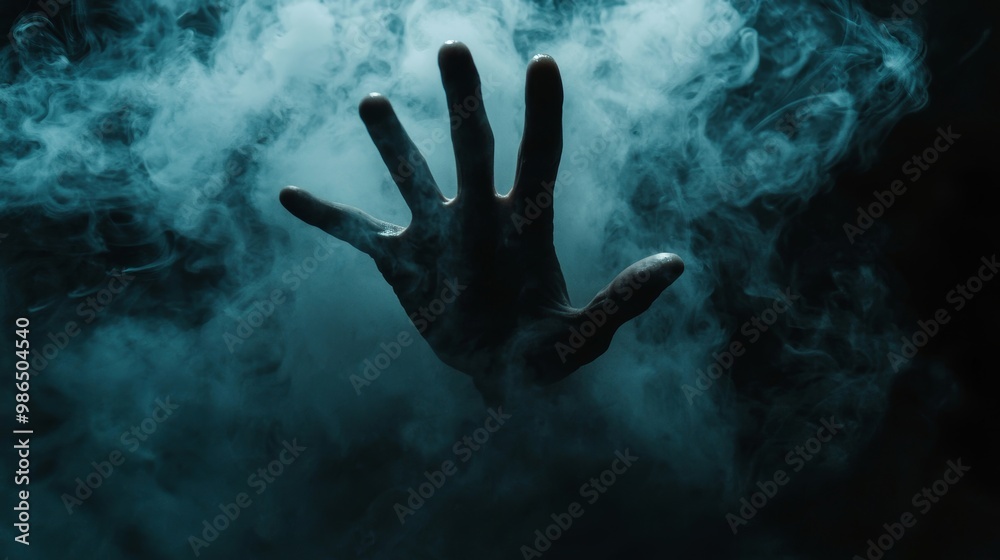 Human hand on dark background Human hand on dark background