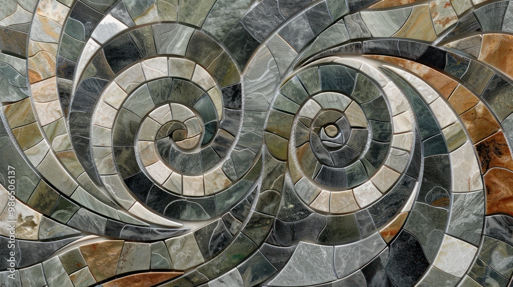 Fototapeta premium Stone Mosaic Spiral Art
