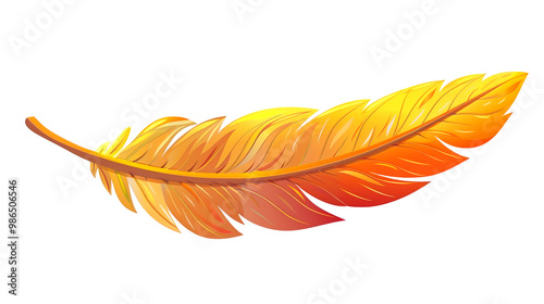 Turkey feather simple vector for Thanksgiving festival, PNG file, isolated on white, transparent background.