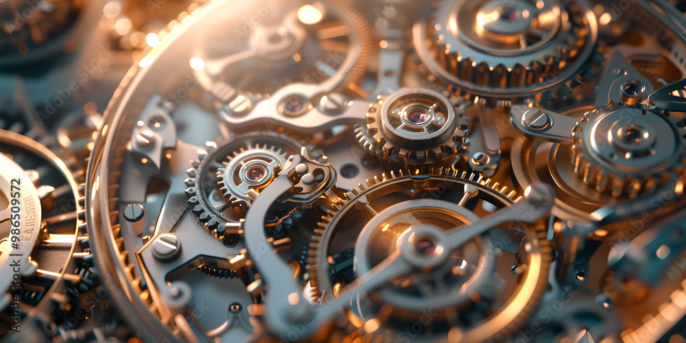 A close up of the intricate workings of a mechanical watch movement showcasing. A close up of the intricate workings of a mechanical watch movement showcasing.