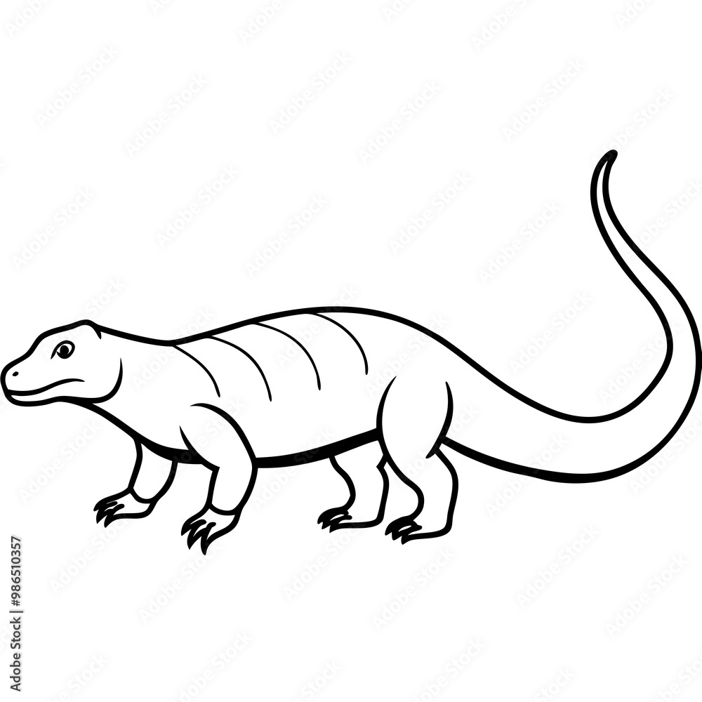 Vector Art of a Strolling Komodo Dragon Vector Art of a Strolling Komodo Dragon