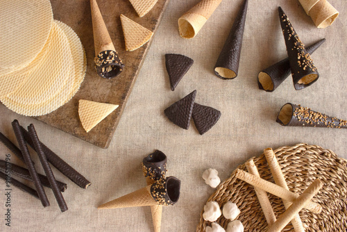Chocolate dipped cookies and other dessert sweets