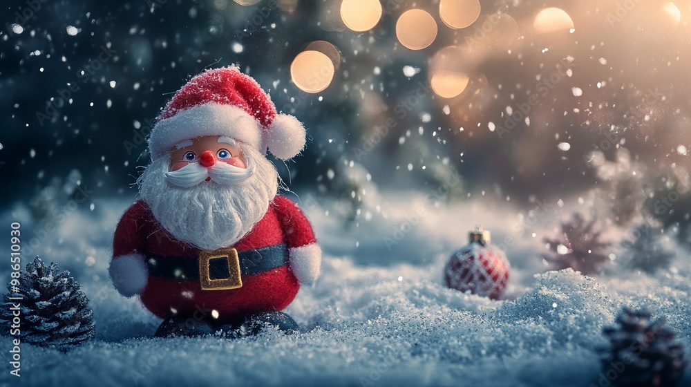 toy Santa Claus on a Christmas background toy Santa Claus on a Christmas background