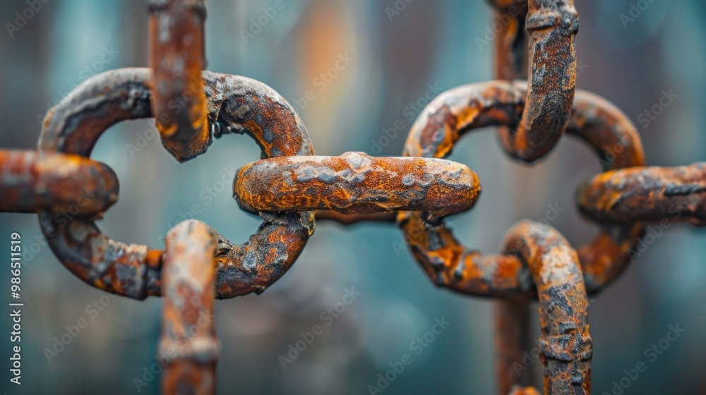Close-Up of Rusty Industrial Metal Chains Close-Up of Rusty Industrial Metal Chains