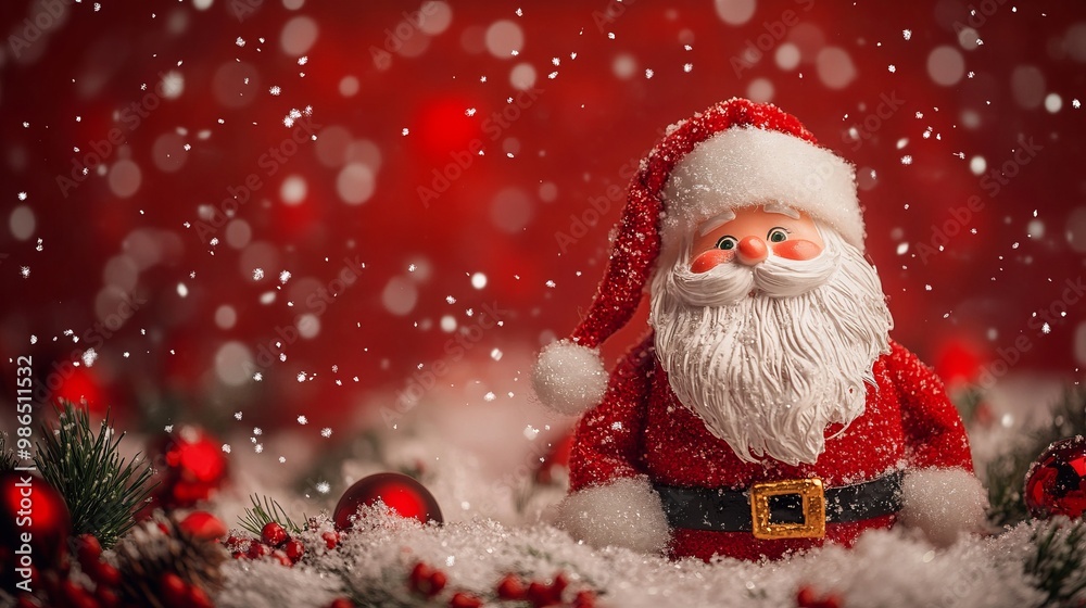 toy Santa Claus on a Christmas background toy Santa Claus on a Christmas background