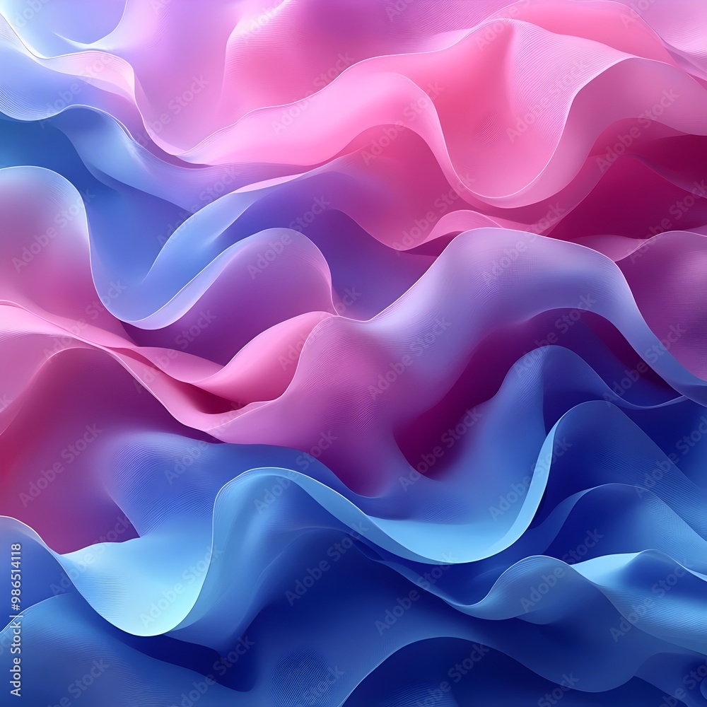 Abstract background with flowing, wavy layers in shades of blue, pink, and purple. Abstract background with flowing, wavy layers in shades of blue, pink, and purple.