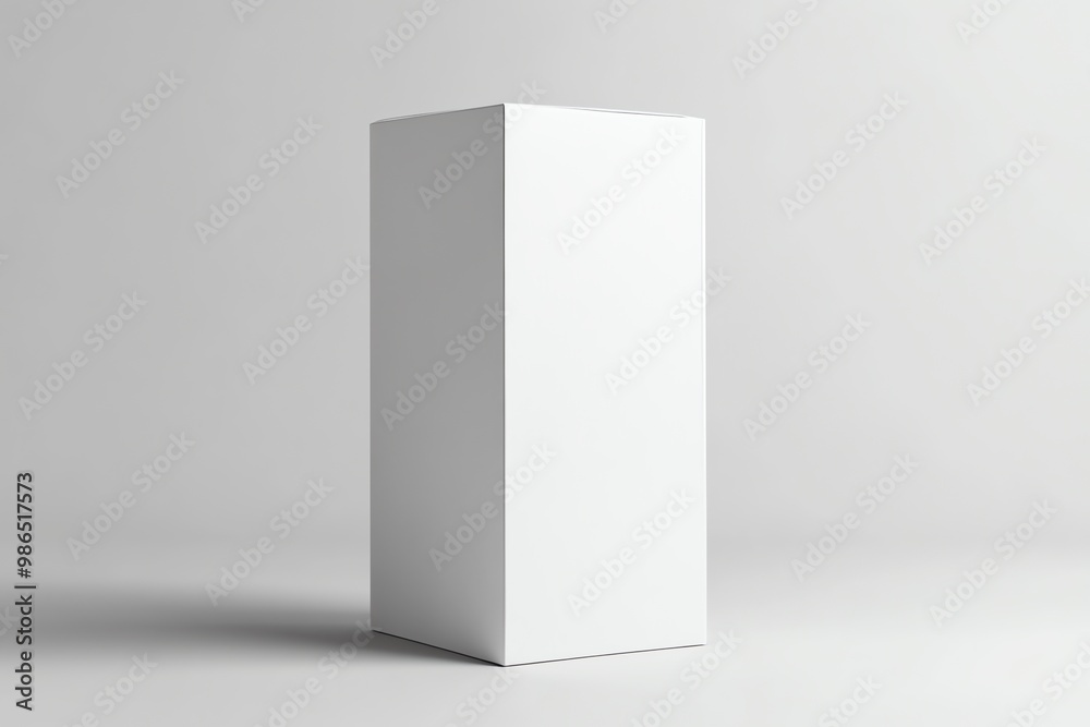 Tall White Cardboard Box on a White Background