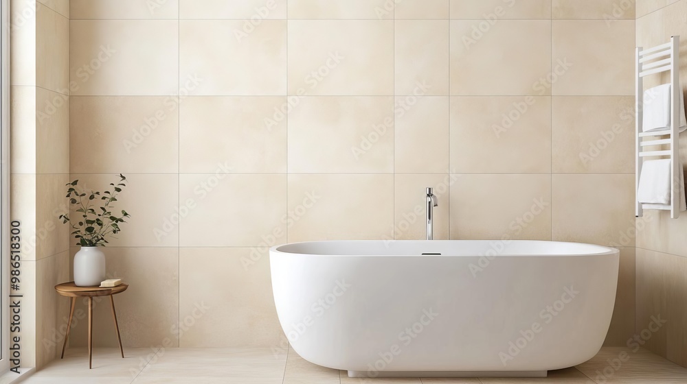 Soft beige tiles with subtle texture and seamless edges in a minimalist bathroom, minimalist bathroom tiles, natural warmth Soft beige tiles with subtle texture and seamless edges in a minimalist bathroom, minimalist bathroom tiles, natural warmth