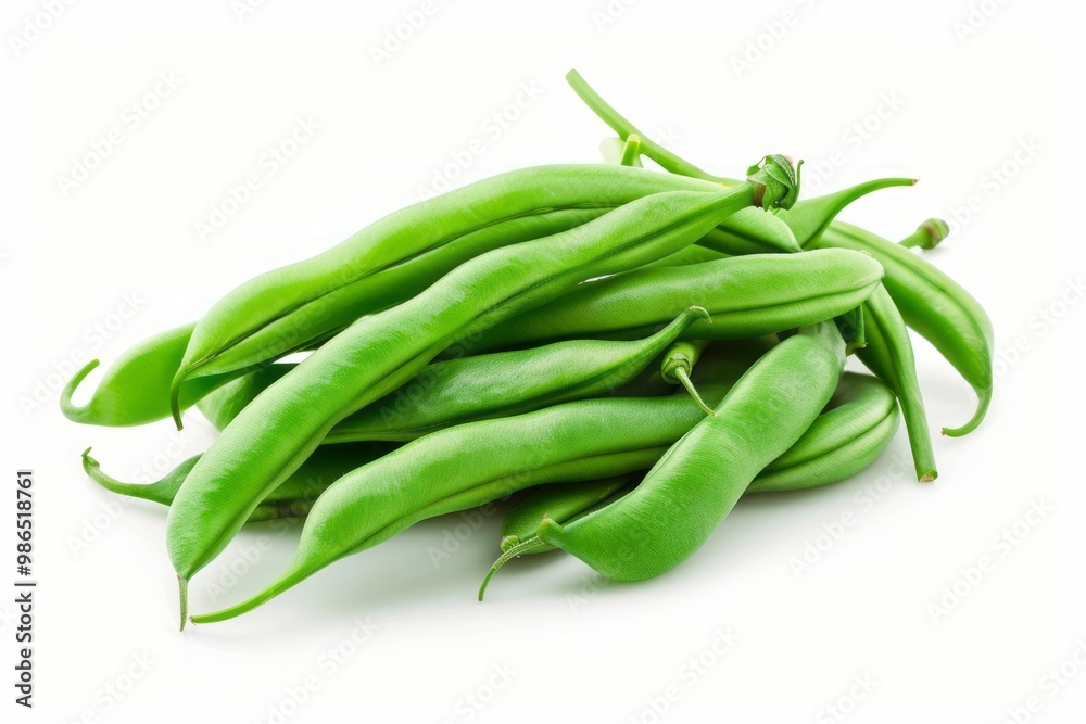 A fresh Green beans isolated on white A fresh Green beans isolated on white