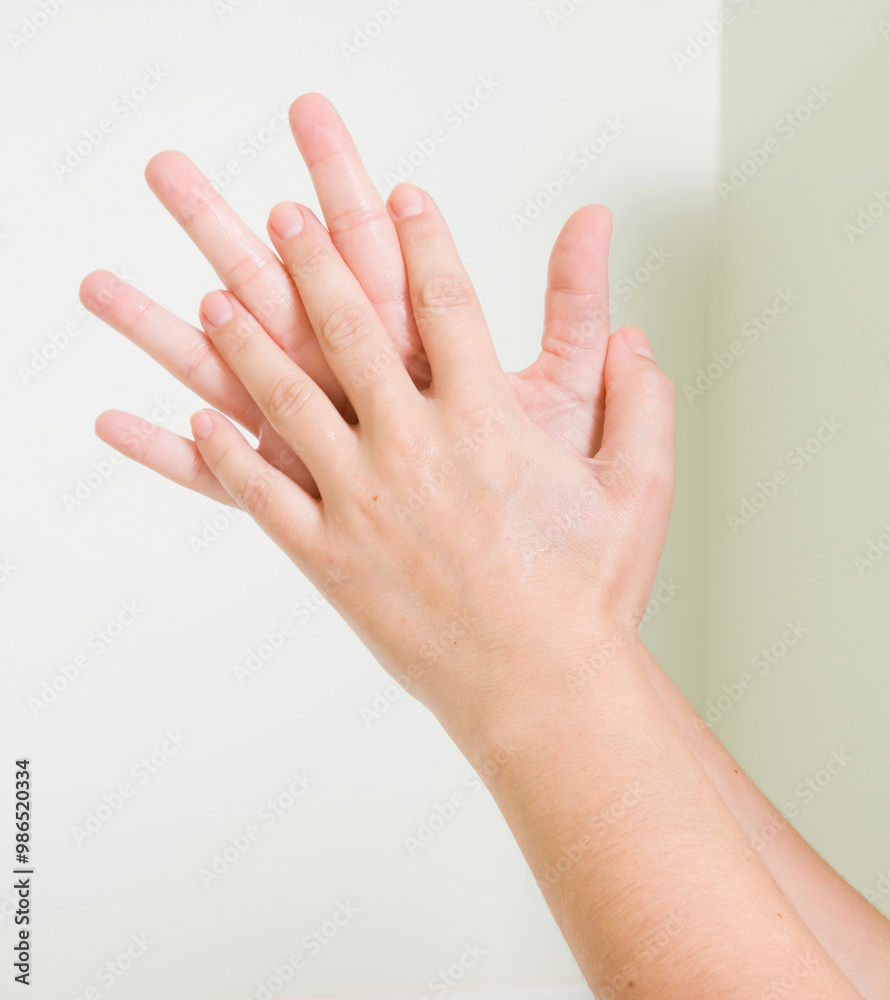 step by step hand washing, washing with running water from the tap lathered with soap or liquid soap step by step hand washing, washing with running water from the tap lathered with soap or liquid soap