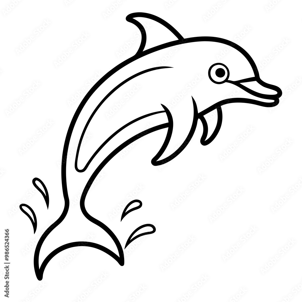 Obraz premium Dolphin Tail Splash Vector Art