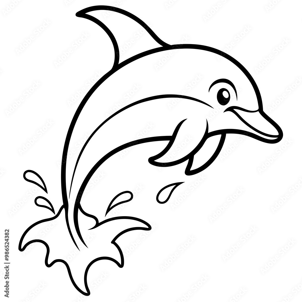 Obraz premium Dolphin Tail Splash Vector Art