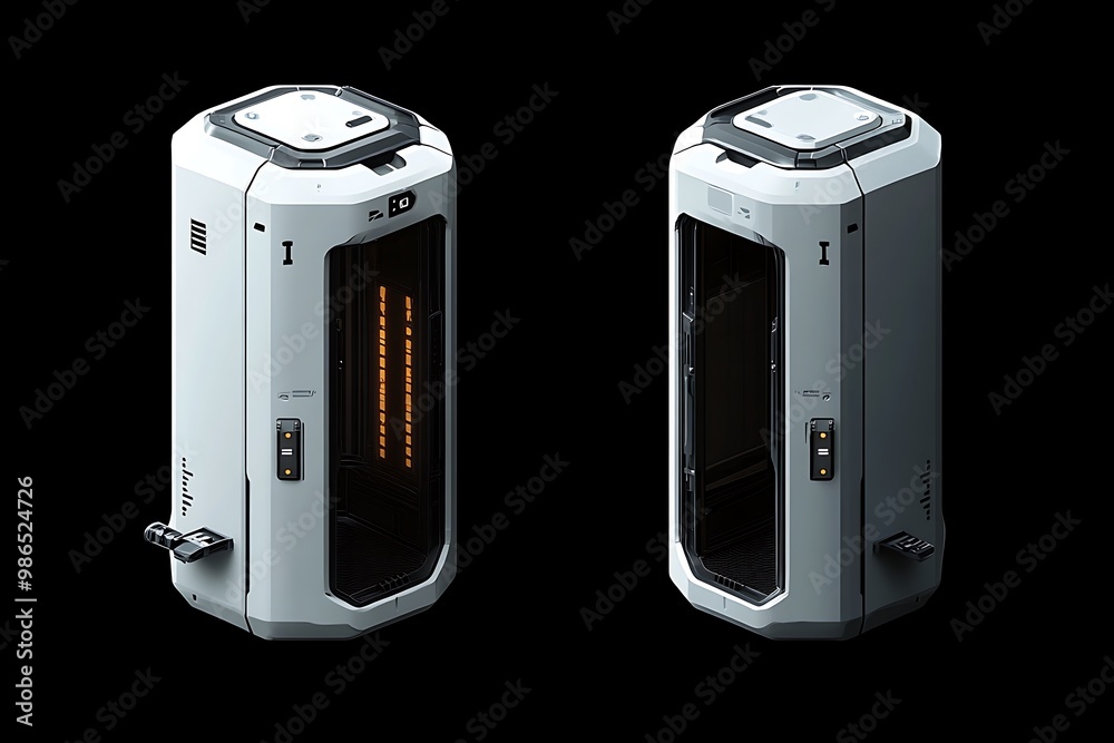 Obraz premium Futuristic Sci Fi Device with Minimalist Design and Interface