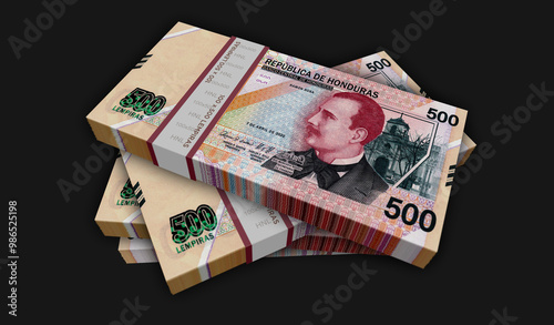 Honduras Lempira money banknotes pack 3d illustration photo