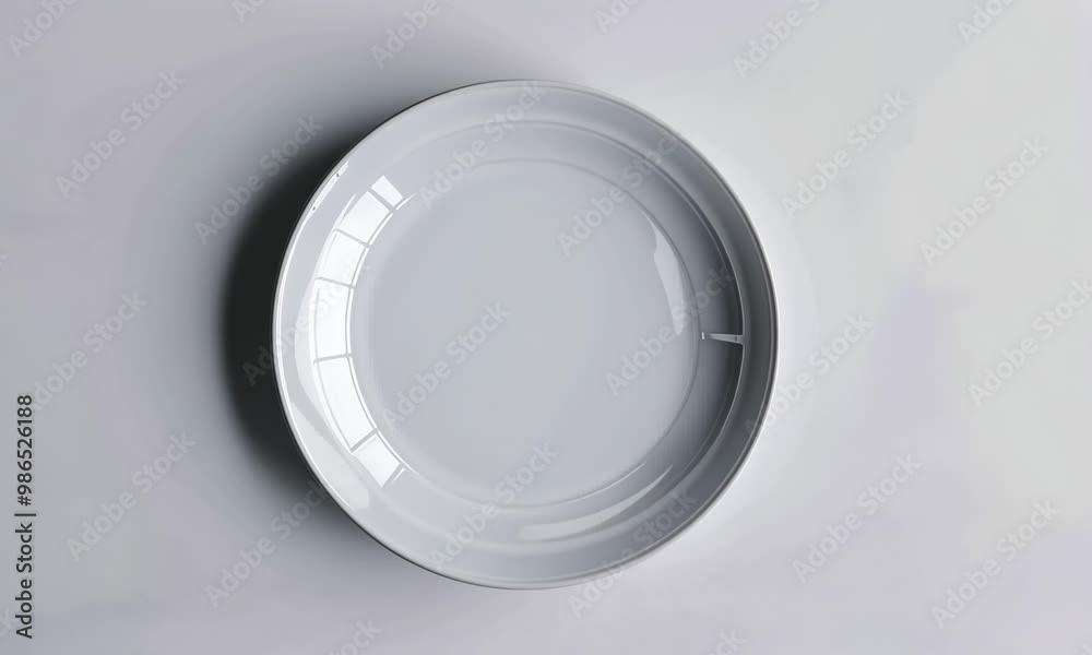 A white plate is shown with a very clean and empty surface 4K Video A white plate is shown with a very clean and empty surface 4K Video