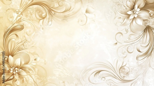 Wallpaper Mural Decorative floral background with ornate designs and light colors Torontodigital.ca