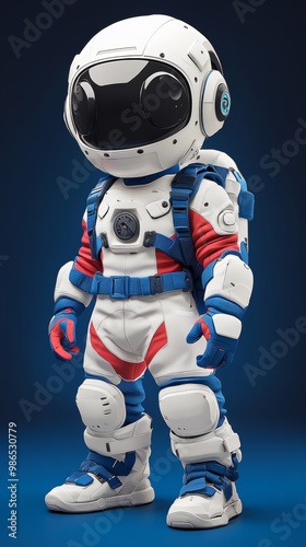 A colorful astronaut figurine in a modern space suit, designed for imaginative play and educational purposes.