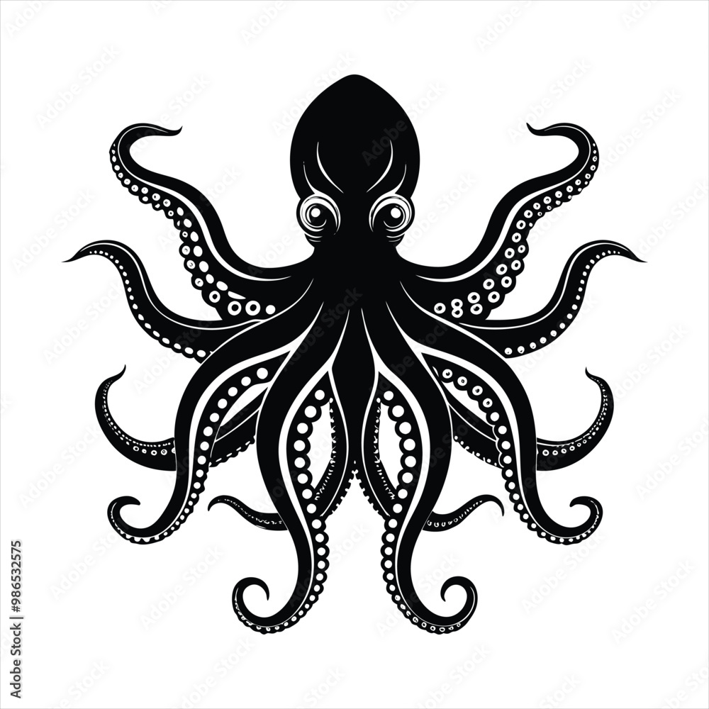 Octopus silhouette vector