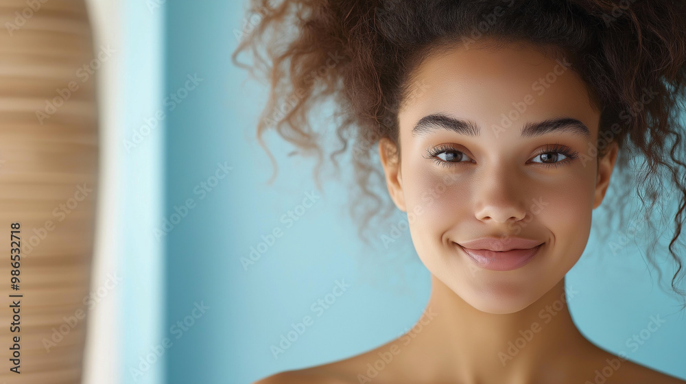 A radiant woman with expressive eyes, smiling gently while looking away, her glowing skin soft and smooth, the serene spa background enhancing her natural beauty. A radiant woman with expressive eyes, smiling gently while looking away, her glowing skin soft and smooth, the serene spa background enhancing her natural beauty.