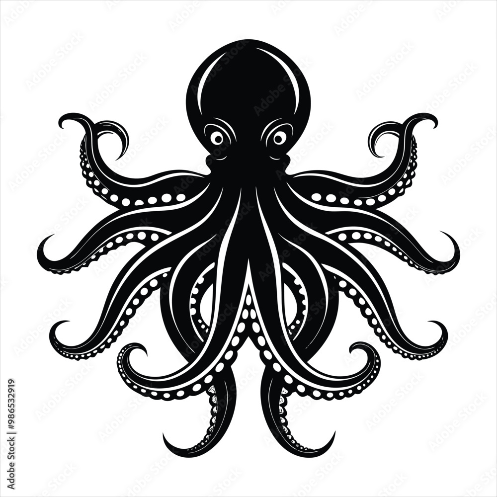 Octopus silhouette vector Octopus silhouette vector