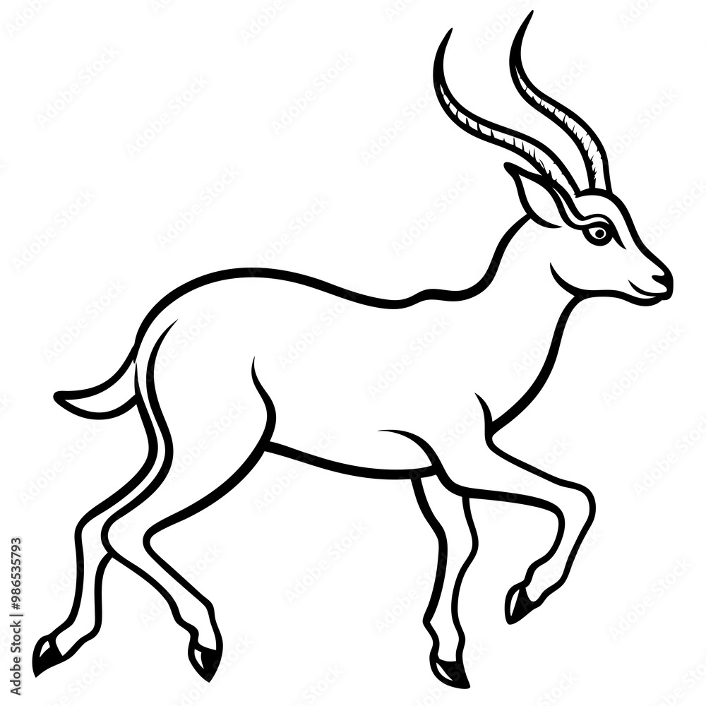 Graceful Antelope in Motion Vector Art Graceful Antelope in Motion Vector Art