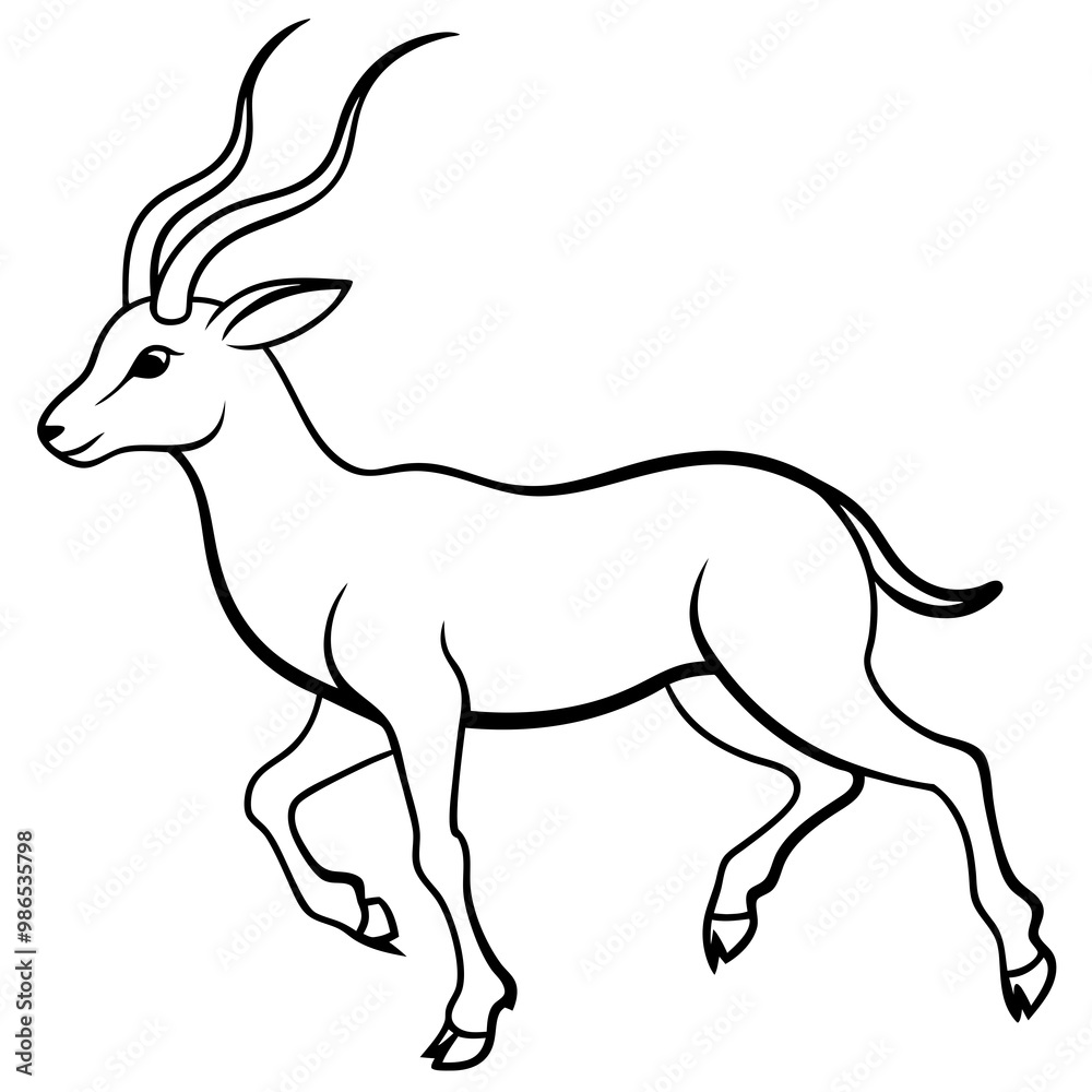 Graceful Antelope in Motion Vector Art Graceful Antelope in Motion Vector Art