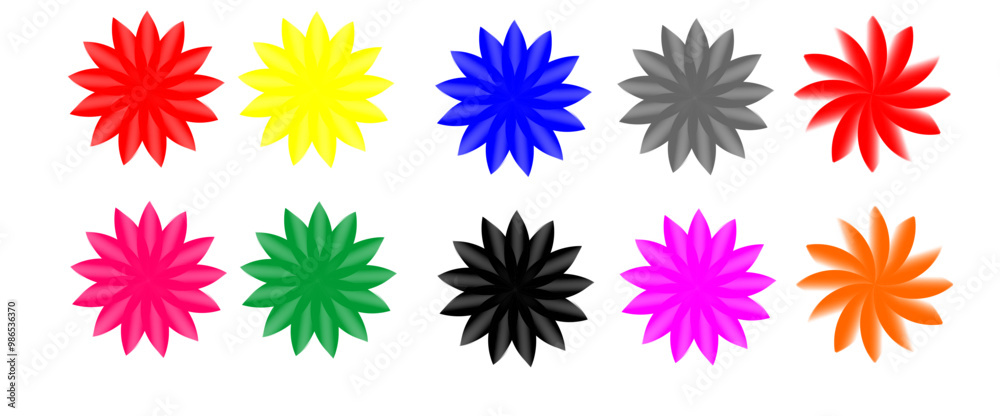 set of flowers set of flowers