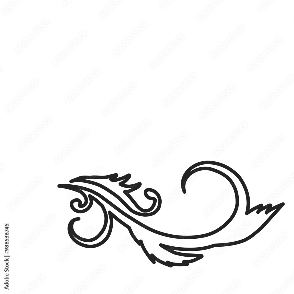 Hand Drawn Floral Swirl Hand Drawn Floral Swirl