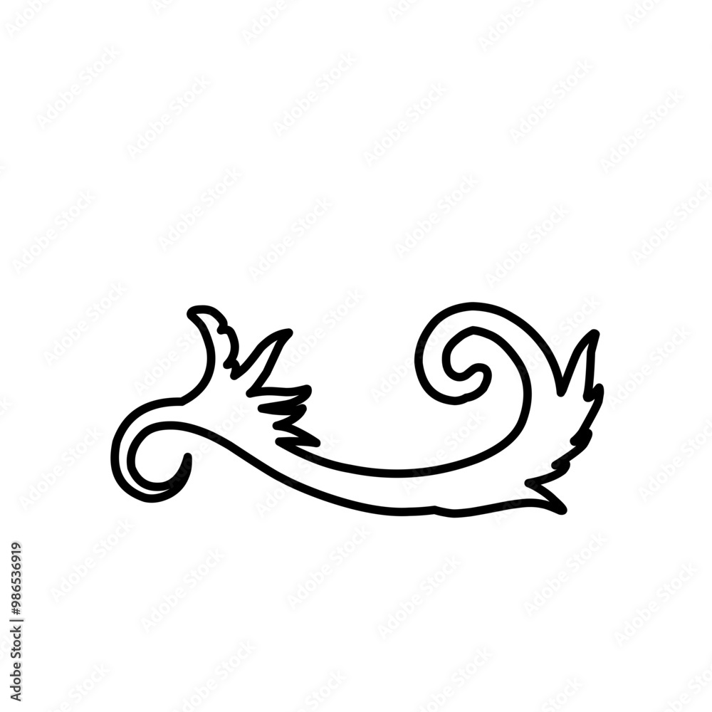 Fototapeta premium Hand Drawn Floral Swirl 