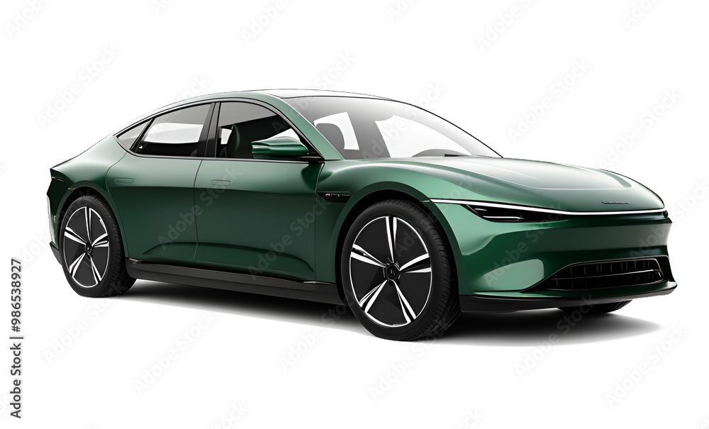 Obraz premium Electric car in concept, EV car isolated 