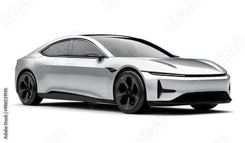 Electric car in concept, EV car isolated	