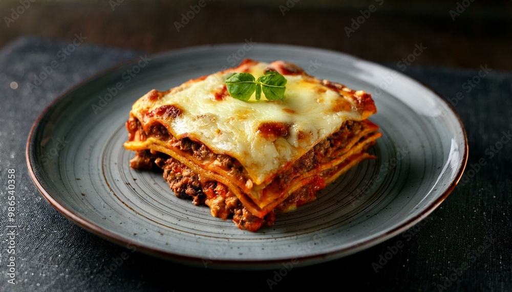 a portion of lasagna on a plate a portion of lasagna on a plate