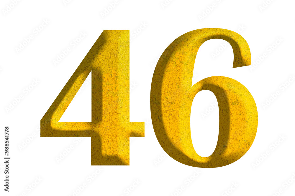 3d golden number 46, isolated on transparent background 3d golden number 46, isolated on transparent background
