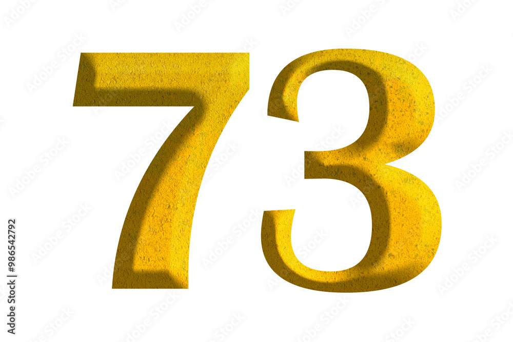3d golden number 73, isolated on transparent background 3d golden number 73, isolated on transparent background