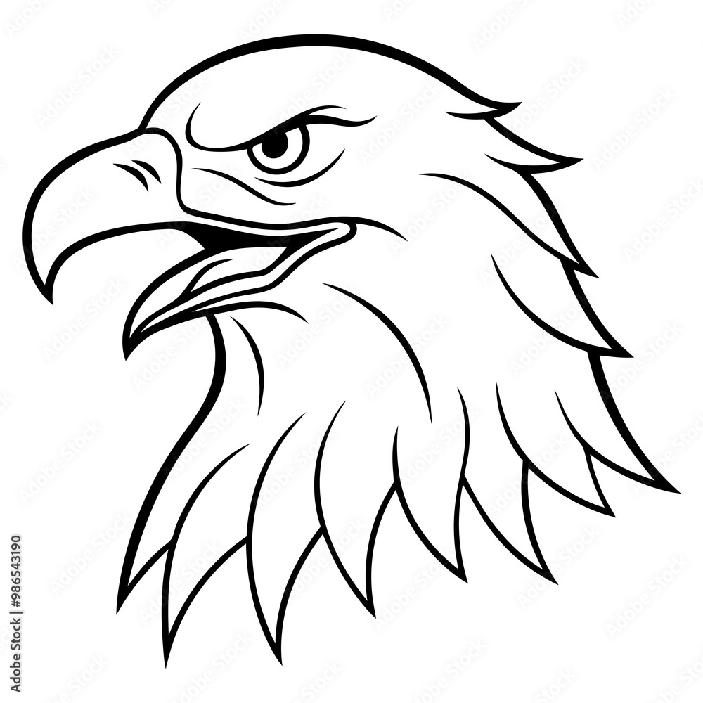 Obraz premium Bold Eagle Profile with Open Beak – Vector Design