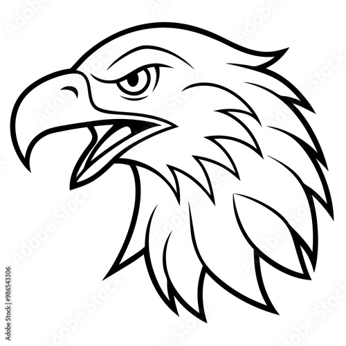 Bold Eagle Profile with Open Beak – Vector Design